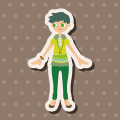 lady girl cartoon theme elements vector,eps