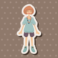 lady girl cartoon theme elements vector,eps