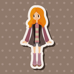 lady girl cartoon theme elements vector,eps