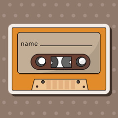 Fototapeta premium Audiotape theme elements vector,eps