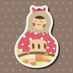 Matryoshka , Russian traditional wooden doll, vector pattern, el