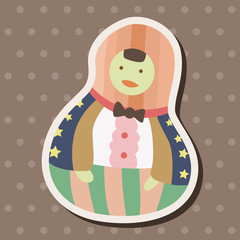 Matryoshka , Russian traditional wooden doll, vector pattern, el