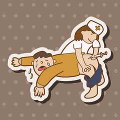 hospital theme nurse and patient elements vector,eps