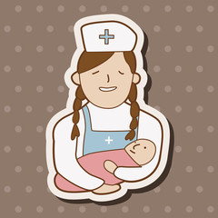 hospital theme nurse and baby elements vector,eps