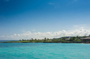 Relaxing on remote Tropical Paradise beach in Dominican Republic