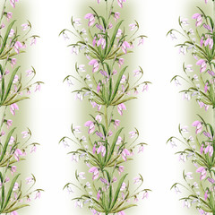 Spring snowdrops flowers seamless pattern