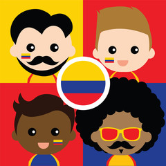 Group of happy Columbia's supporters