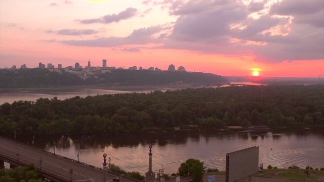 Kiev City - the capital of Ukraine. Sunset