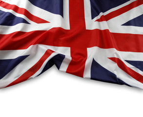 Union Jack flag on white