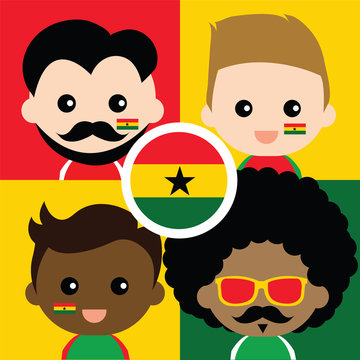 Group of happy Ghana's supporters