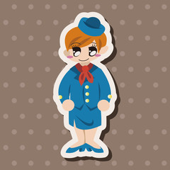 flight attendants theme elements vector,eps