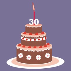 birthday cake, thirty years