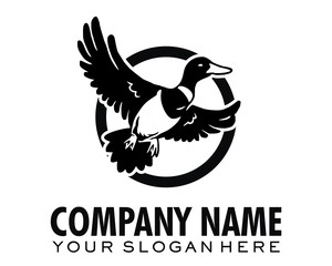 duck fly logo image vector