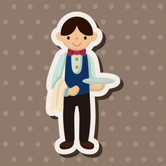 waiter theme elements vector,eps