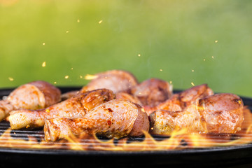 Chicken legs on grill