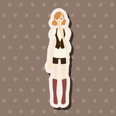 lady girl cartoon theme elements vector,eps