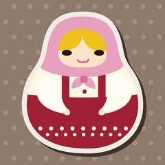 Matryoshka , Russian traditional wooden doll, vector pattern, el