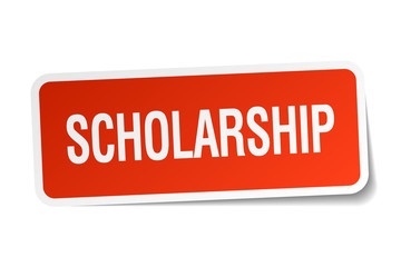 scholarship red square sticker 