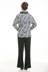 Wearing Chinese clothing waiter in front of a white background