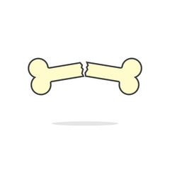 simple yellow outline broken bone icon