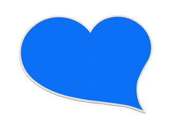 Blue heart shape isolated on white background