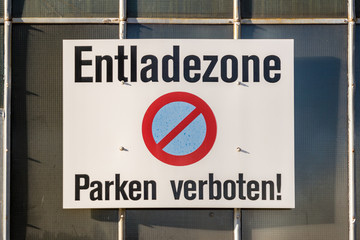 Entladezone Parken verboten