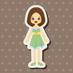 lady girl cartoon theme elements