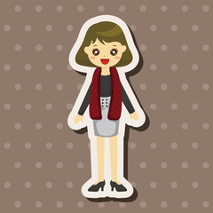 lady girl cartoon theme elements