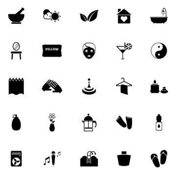 Massage icons on white background