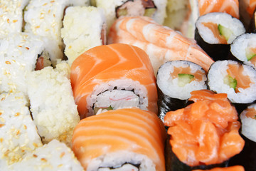 Delicious sushi rolls