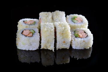 Delicious sushi rolls