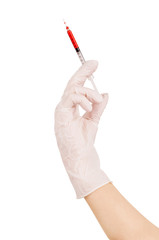 Hand of a doctor with a syringe