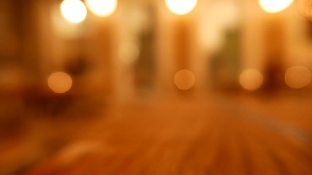 Defocused lights inside a restaurant