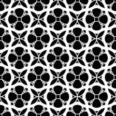 Black and white geometric seamless pattern with wavy line.
