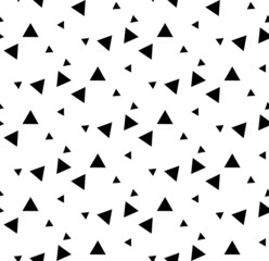 Black and white geometric seamless pattern with triangle.
