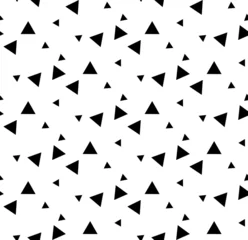 Deurstickers Driehoeken Zwart-wit geometrische naadloze patroon met driehoek.