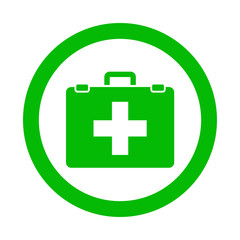 Icono redondo botiquin verde