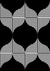 Black and white geometric seamless pattern with stripe.