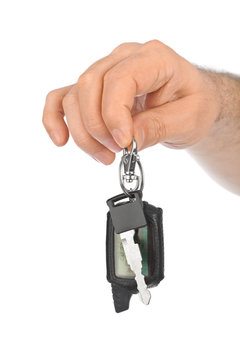 Hand with car keys