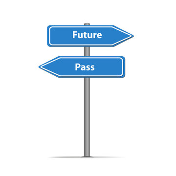 The future and pass on traffic sign