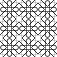 Black and white geometric seamless pattern in arabic stylish.