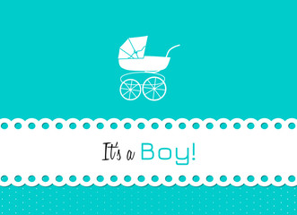 baby shower, carriage to announce the birth of a little man