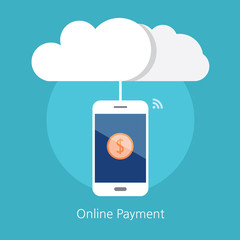 online payment concept flat icon
