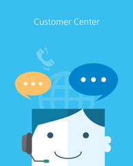 Flat Business character Series.customer center concept