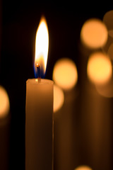 burning candles  in the dark