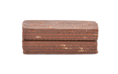 wafers chocolate isolated on white background, macro