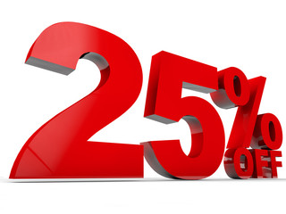 25% Discount over white background