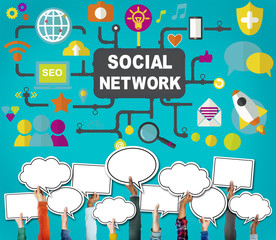 Social Network Internet Society Connecting Social Media Concept