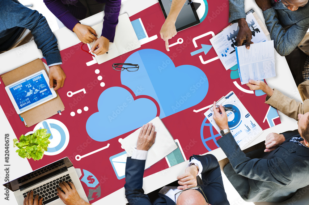 Aufkleber cloud computing network online internet storage concept