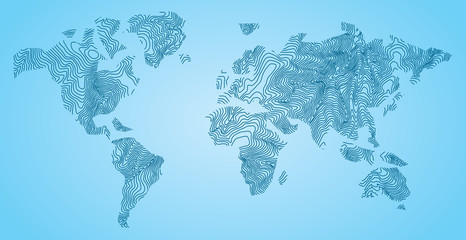 Obraz premium World Map Concept Topolines